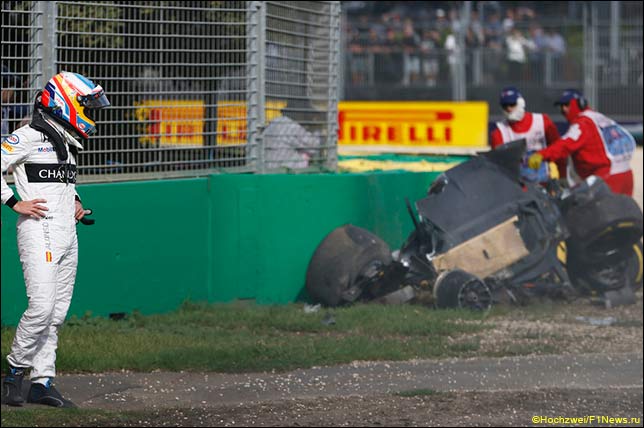 Фернандо Алонсо после аварии