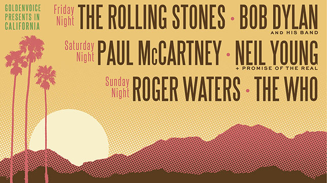 Афиша рок-фестивала Desert Trip