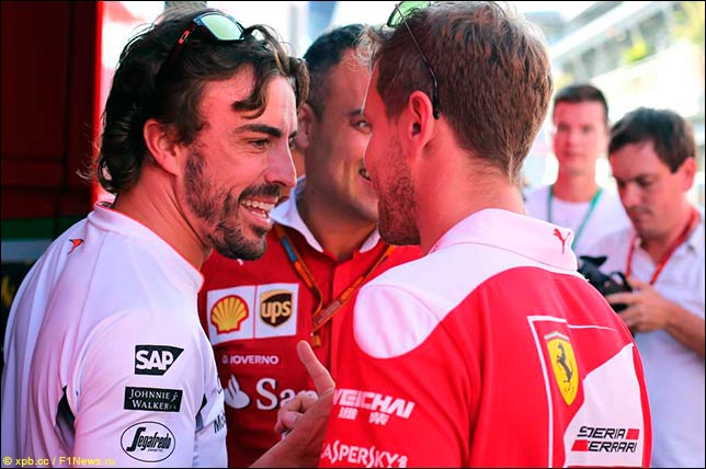 Фернандо Алонсо и Себастьян Феттель