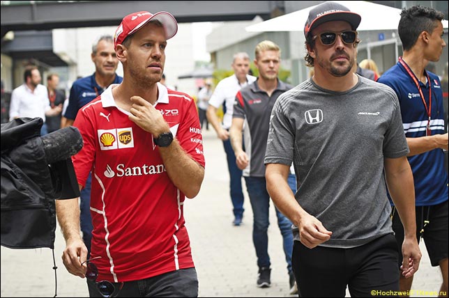 Фернандо Алонсо и Себастьян Феттель