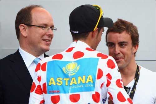 Принц Альберт, Альберто Контадор и Фернандо Алонсо