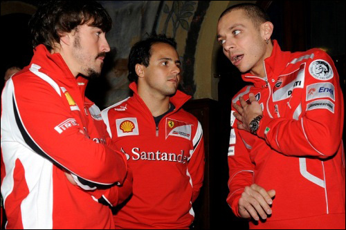 Фернандо Алонсо, Фелипе Масса и Валентино Росси