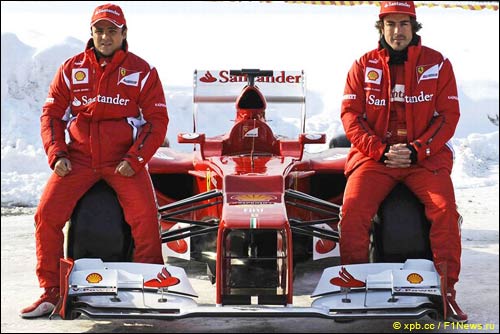 Фелипе Масса, Фернандо Алонсо и F2012 в заснеженном Маранелло