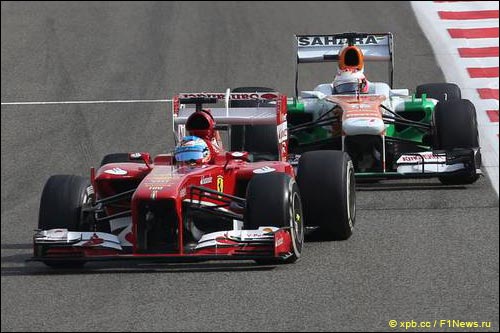 Заклинившая DRS на машине Фернандо Алонсо 