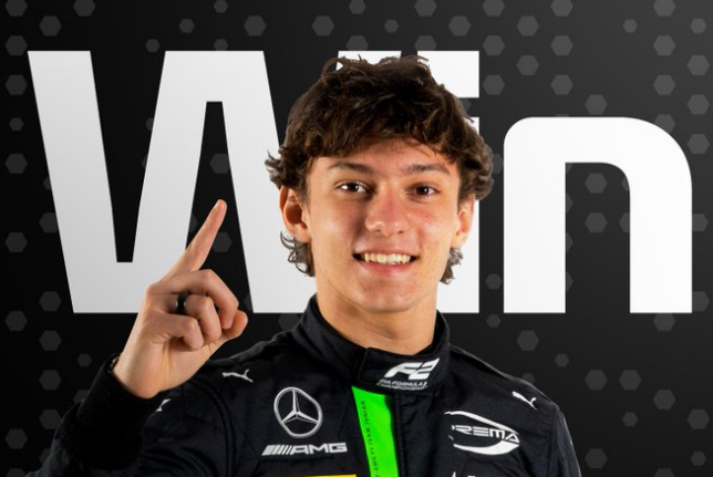 Кими Антонелли – победитель воскресной гонки Ф2 в Венгрии, фото Mercedes