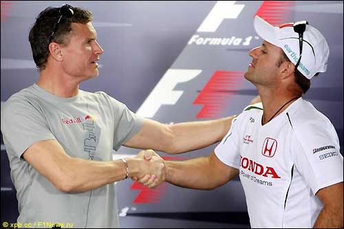 Два ветерана: Дэвид Култхард (слева) и Рубенс Баррикелло