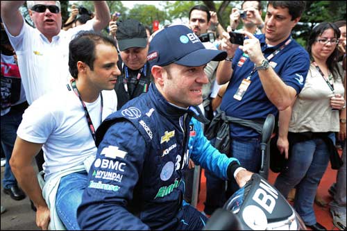 Рубенс Баррикелло и Фелипе Масса в Сан-Паулу