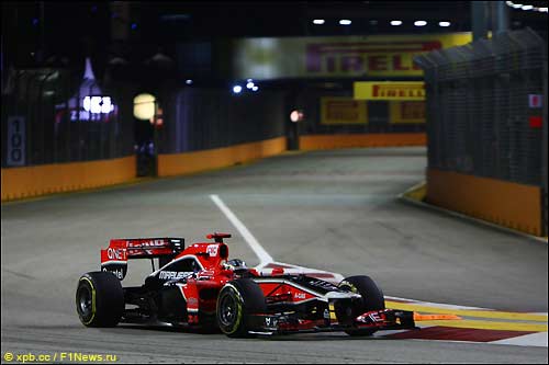 Тимо Глок на трассе в Сингапуре, 2011 год