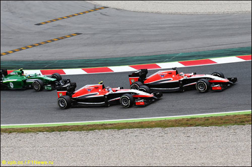 Пилоты Marussia и Маркус Эриксон на Гран При Испании