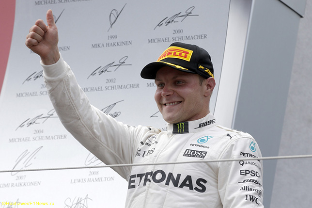 Валттери Боттас на подиуме Гран При Австрии