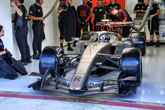 Габриэль Бортолето в боксах Audi перед выездом на трассу в Бахрейне, фото XPB