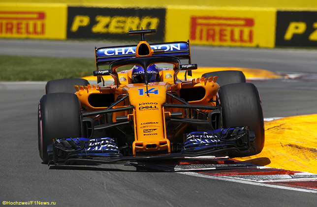 Фернандо Алонсо на трассе в Монреале