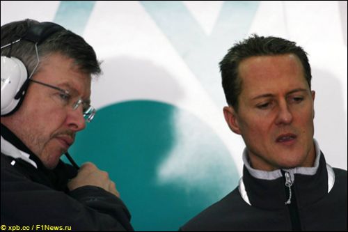 Росс Браун и Михаэль Шумахер 