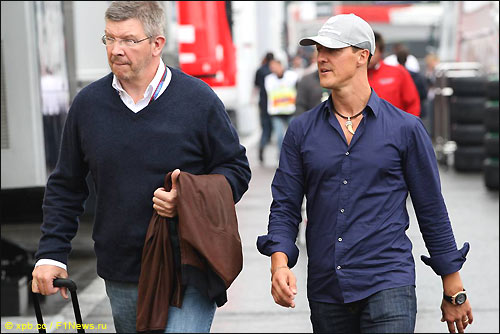 Росс Браун и Михаэль Шумахер