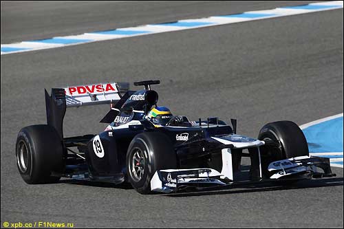 Бруно Сенна за рулем Williams FW34 на тестах в Хересе