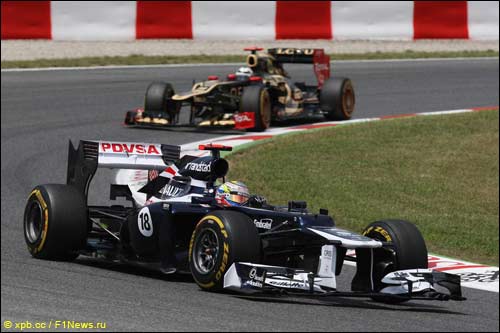 Пастор Мальдонадо и Кими Райкконен на Гран При Испании