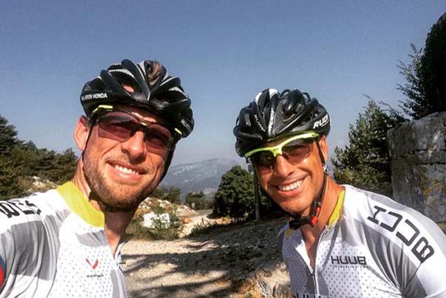 Дженсон Батто и Ханно Сото на велотренировке