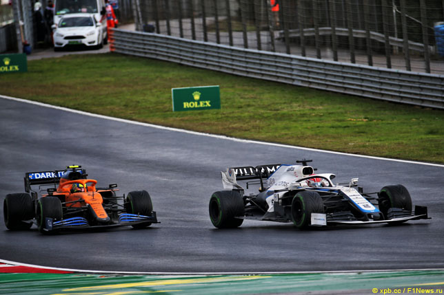 Борьба Ландо Норриса и Джорджа Расселла на Гран При Турции, 2020 год