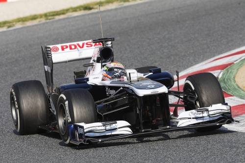 Пастор Мальдонадо на тестах в Барселоне