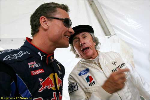 Дэвид Култхард и трижды чемпион мира Джеки Стюарт