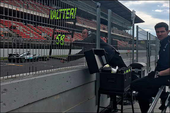 Валттери Боттас во время имитации гонки