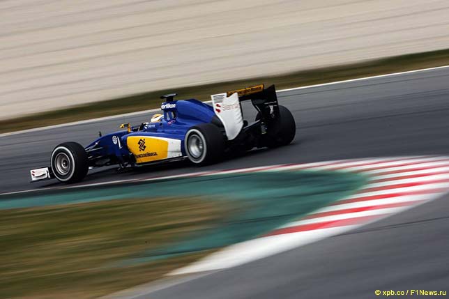 Маркус Эриксон за рулём Sauber C34 на тестах в Барселоне