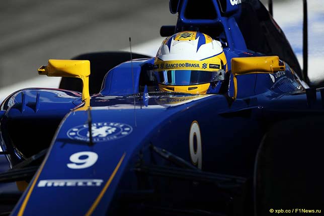 Маркус Эриксон за рулём Sauber C34 на тестах в Барселоне