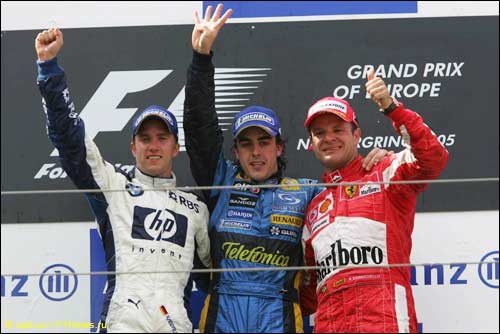 Подиум Гран При Европы на Нюрбургринге
