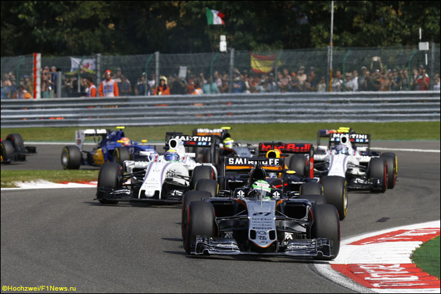 Нико Хюлкенберг и пилоты Williams в Спа