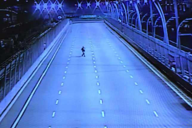 Болельщик перебегает трассу во время Гран При Сингапура