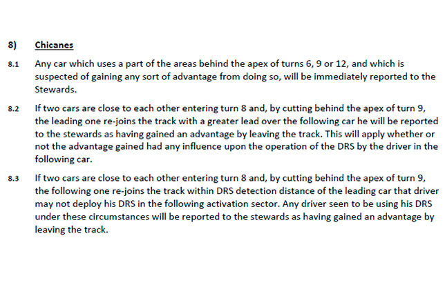 Предупреждение FIA о недопустимости срезки шикан