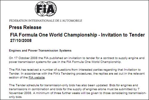 Пресс-релиз FIA