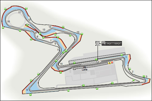 Конфигурация гоночнойго кольца в Нью0Дели 