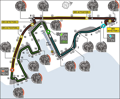 Схема трассы Яс-Марина