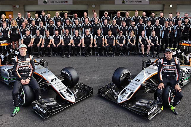 Групповая фотография Force India в дни проведения Гран При Мексики