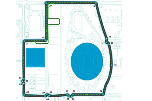 Конфигурация трассы Формулы E в Пекине