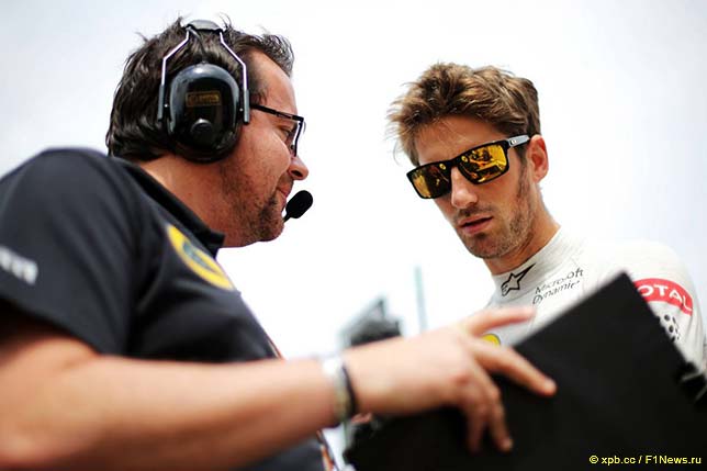 Роман Грожан и его гоночный инженер Жюльен Симон-Шотан