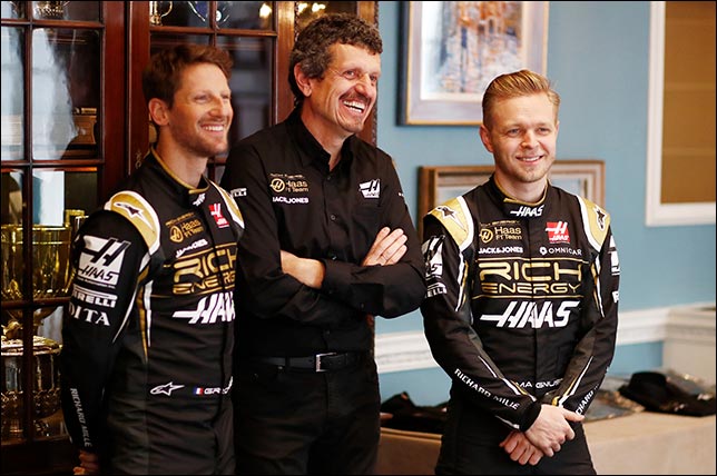 Роман Грожан, руководитель команды Гюнтер Штайнер и Кевин Магнуссен