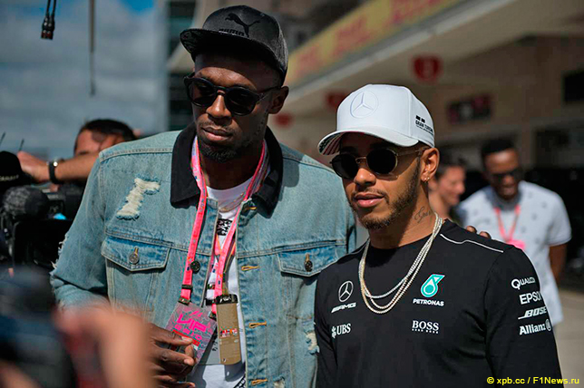 Усейн Болт и Льюис Хэмилтон