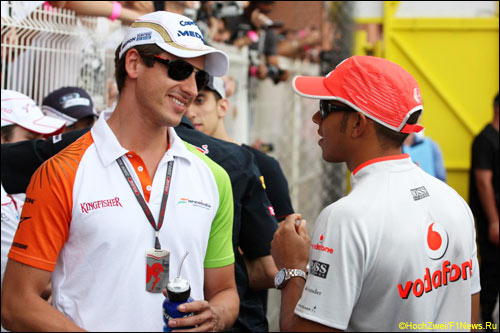 Адриан Сутил и Льюис Хэмилтон