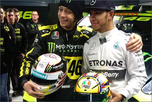 Льюис Хэмилтон и Валентино Росси