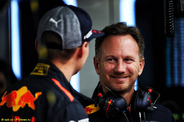 Кристиан Хорнер и Макс Ферстаппен