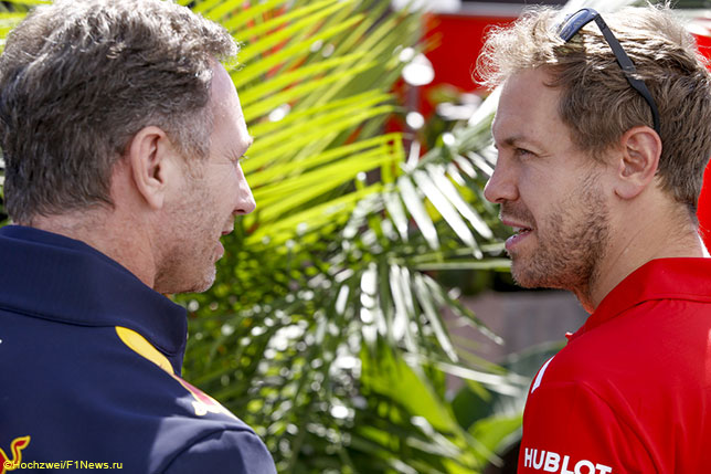 Кристиан Хорнер и Себастьян Феттель