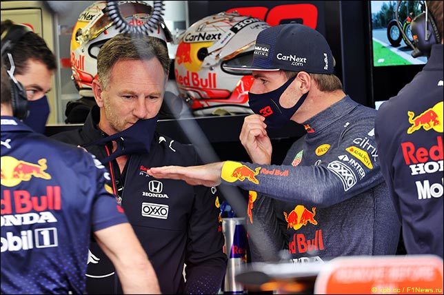 Кристиан Хорнер и Макс Ферстаппен