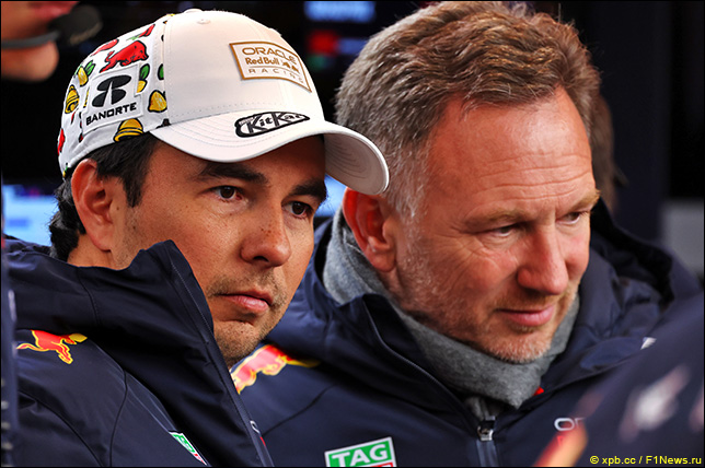 Серхио Перес и Кристиан Хорнер