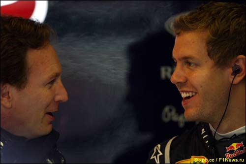 Кристиан Хорнер и Себастьян Феттель