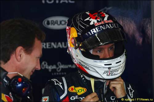 Кристиан Хорнер и Себастьян Феттель