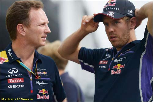 Кристиан Хорнер и Себастьян Феттель