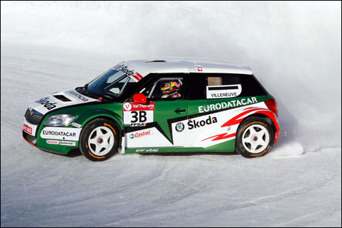 Жак Вильнёв за рулем Skoda Fabia на трассе Trophee Andros