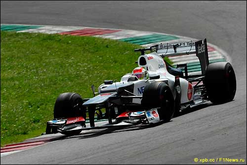 Серхио Перес на тестах в Муджелло